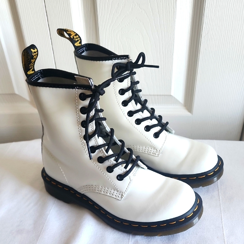 Dr. Martens Women's White Boots Size 7